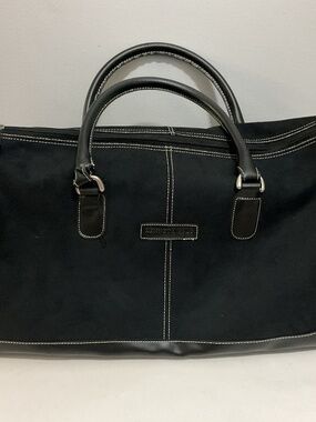 NWOT Kenneth Cole Reaction 20” Black Suede/Leather Travel Duffle Bag
